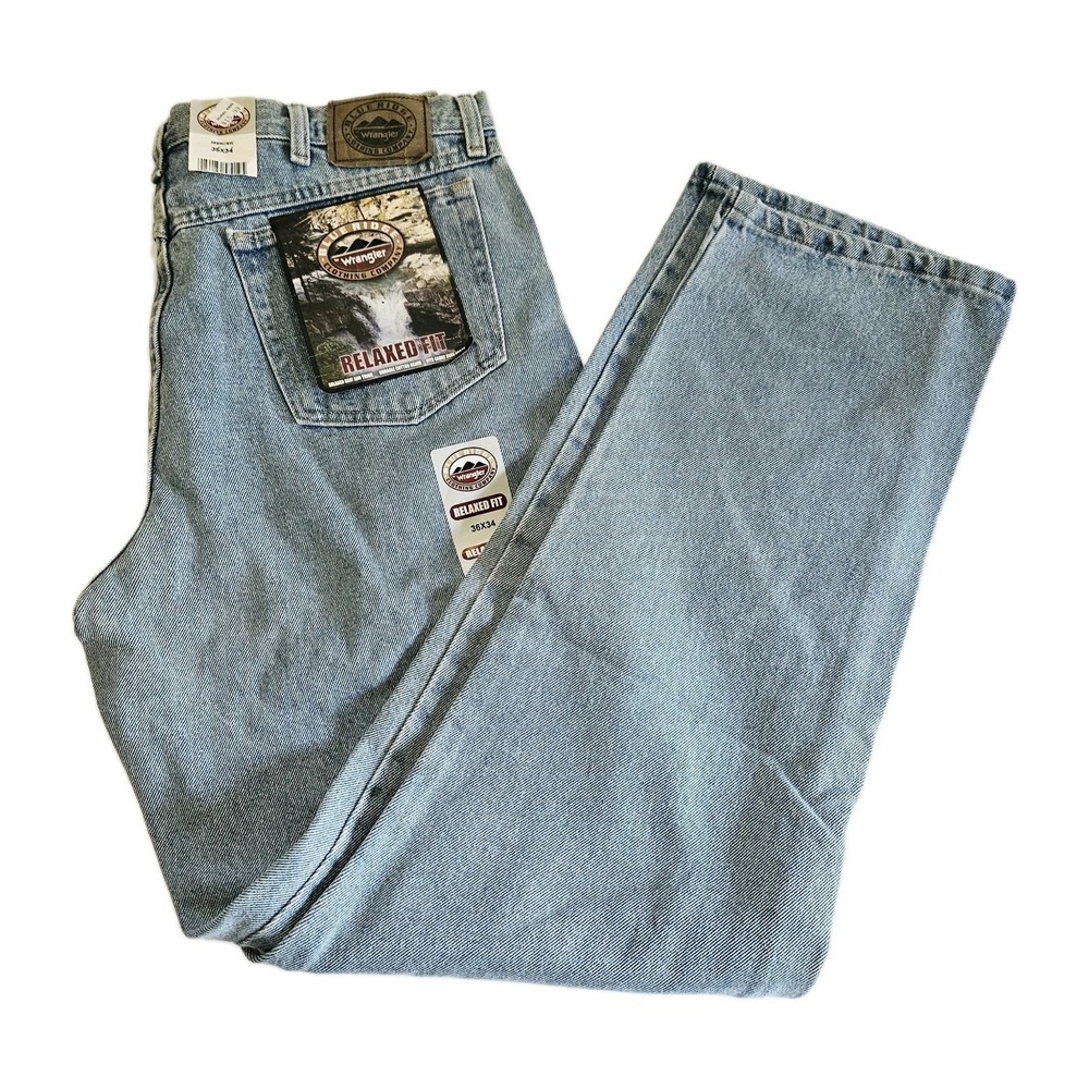 NEW Wrangler Men's Relaxed Fit Denim Jeans Size 36x24 NWT 100% Cotton Denim NWT
